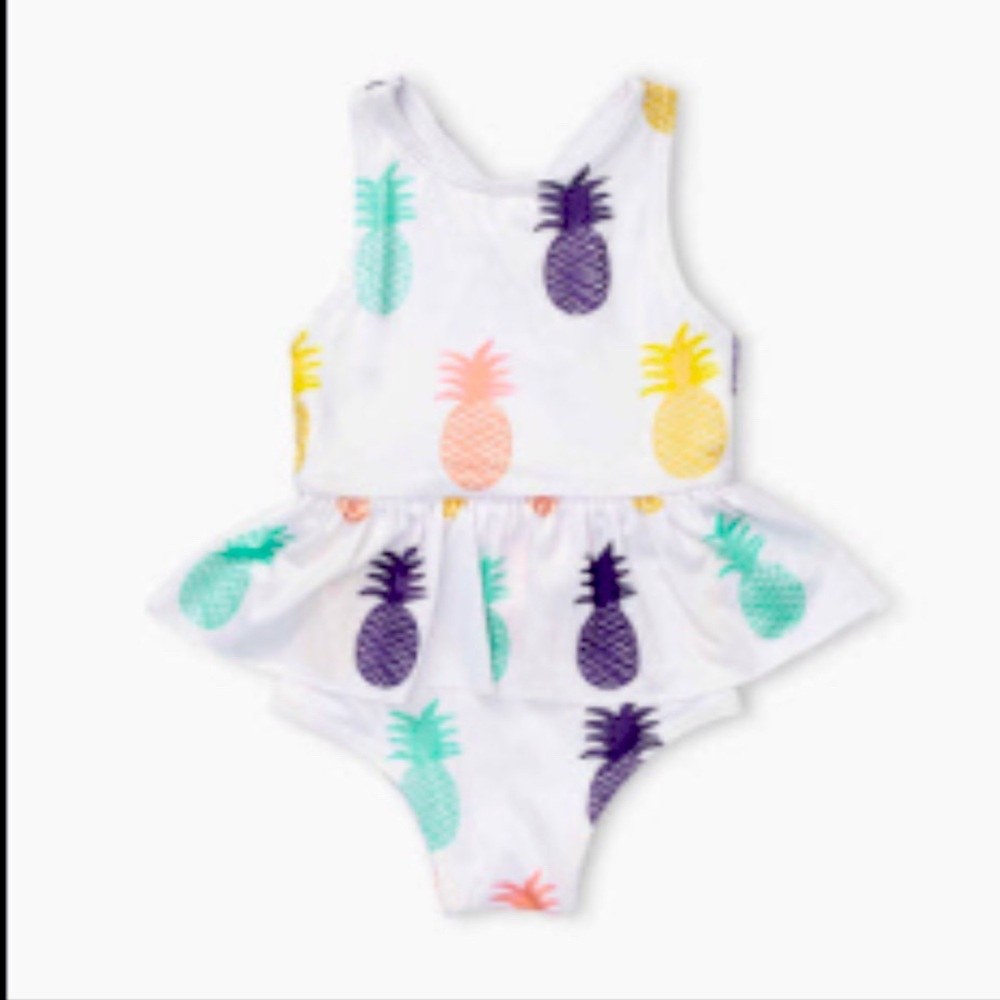 Monica and Andy baby girls colorful pineapple bathing swim suit 12M